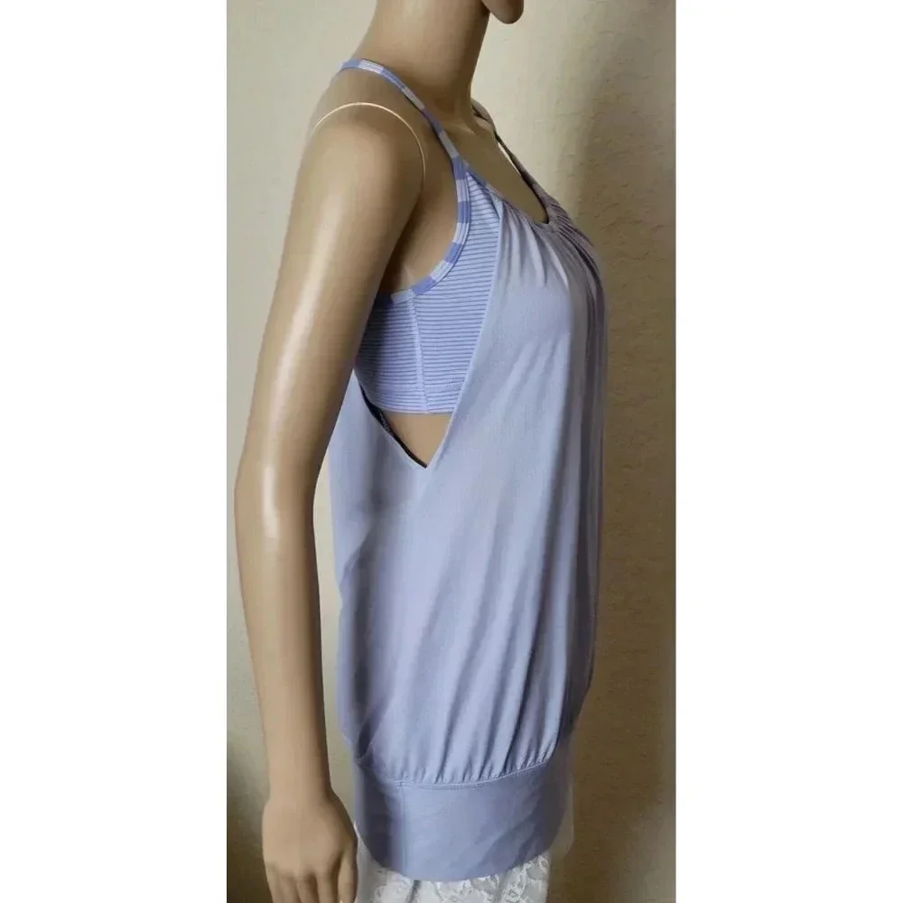 Lululemon No Limits lavender Criss Cross Bra Build In Tank Top size 6